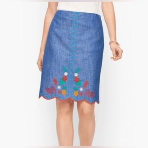 Talbots embroidered A line skirt‎ size 10P